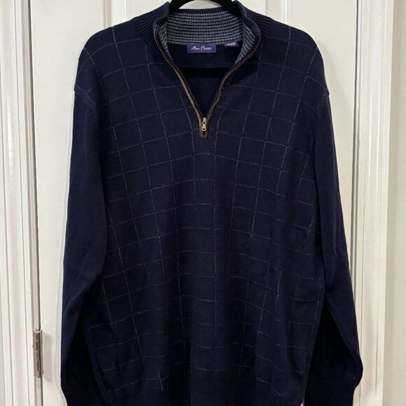 Alan Flusser Other - Alan Flusser Extra Large (XL) Navy Blue Quarter Zip Sweater Pullover